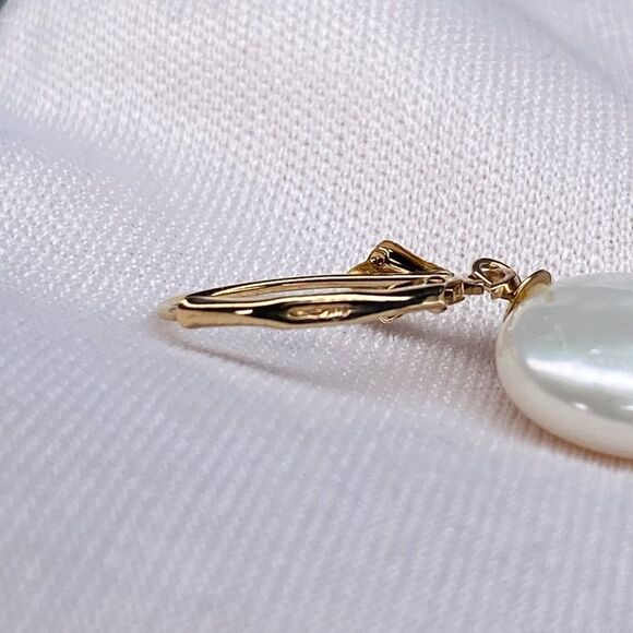 American Pearl Dangle Pearl Earrings With Coin Pearls - Picture 6 of 11